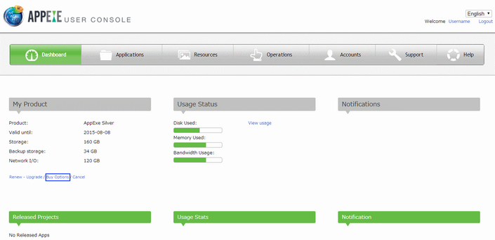 mobilous_appexe_console_dashboard_buyoption