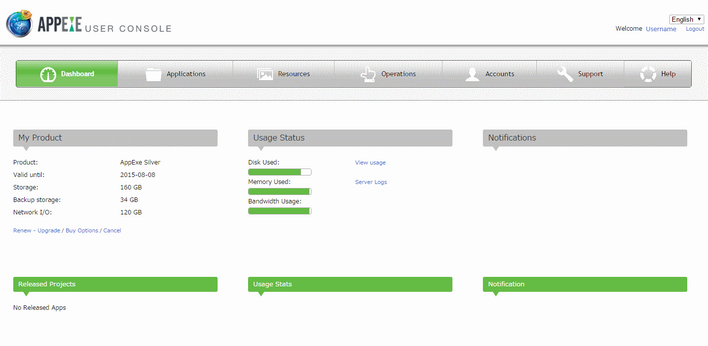 mobilous_appexe_console_dashboard_silvergold